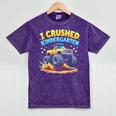 I Crushed Kindergarten Monster Truck Graduation Boys Kids Mineral Wash Tshirts Mineral Purple