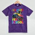 I Crushed Pre-K Monster Truck Graduation Preschool Grad 2025 Mineral Wash Tshirts Mineral Purple