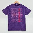 Cute Girls Women Class 2025 Graduation Senior Coquette Bow Mineral Wash Tshirts Mineral Purple