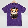 Cute Hamster Graduation Mineral Wash Tshirts Mineral Purple
