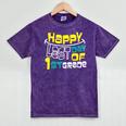 Cute Happy Last Day Of 1st Grade Shirt Kids Graduation Mineral Wash Tshirts Mineral Purple