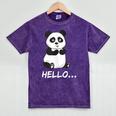 Cute Introvert Vibes – Panda Hello & Goodbye Mineral Wash Tshirts Mineral Purple