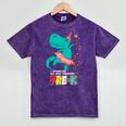 Cute Magical Ballerina Dino Unicorn Pre-K Graduation Mineral Wash Tshirts Mineral Purple