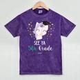 Cute Unicorn See Ya 5th Grade Graduation Shirt Mineral Wash Tshirts Mineral Purple