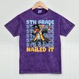 Dabbing Graduation Boy 5th Grade Nailed It Class Of 2025 Mineral Wash Tshirts Mineral Purple