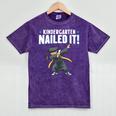 Dabbing Graduation Class Of 2025 Boy Kindergarten Nailed It Mineral Wash Tshirts Mineral Purple