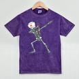 Dabbing Skeleton Nurse Halloween Graduation Mineral Wash Tshirts Mineral Purple