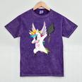 Dabbing Unicorn Graduation Class Of 2019 Women Mineral Wash Tshirts Mineral Purple