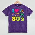 Dad I Love The 80's Retro 80s Nostalgia For Dad Premium Tri-Blend Mineral Wash Tshirts Mineral Purple