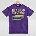 Dial Up Survivor Retro 90s Internet Nostalgia Mineral Wash Tshirts Mineral Purple