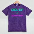 Dial Up Survivor Retro Modem Nostalgia Tech Top Mineral Wash Tshirts Mineral Purple