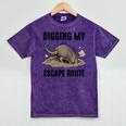 Digging My Escape Route Armadillo Introvert Humor Mineral Wash Tshirts Mineral Purple