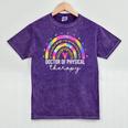 Doctor Of Physical Therapy Therapist DPT Graduation Rainbow Mineral Wash Tshirts Mineral Purple