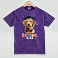 Dog Class Of 2024 Graduation Senior 2024 Men Women Girls Kids Mineral Wash Tshirts Mineral Purple