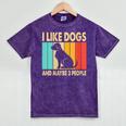 I Like Dogs And Maybe 3 People Introvert Mineral Wash Tshirts Mineral Purple