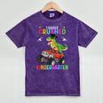 I Easily Crushed Kindergarten Graduation 2022 Truck Dinosaur Mineral Wash Tshirts Mineral Purple