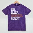 Eat Sleep Robotics Repeat Shirt Graduation Mineral Wash Tshirts Mineral Purple