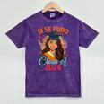 Educated Latina Graduation Day Grad Si Se Pudo Class Of 2024 Mineral Wash Tshirts Mineral Purple