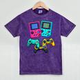 Eighties Console Controller Gaming Player Gadget Nostalgia Mineral Wash Tshirts Mineral Purple