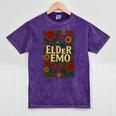 Elder Emo Floral Gothic Vintage Nostalgia Premium Tri-Blend Mineral Wash Tshirts Mineral Purple