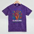 Elder Emo Nostalgia Skeleton Hand Mineral Wash Tshirts Mineral Purple