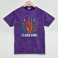 Elder Emo Nostalgia Skeleton Hand Mineral Wash Tshirts Mineral Purple