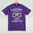 Elementary School Graduation Shirt Level Complete Gamer Mineral Wash Tshirts Mineral Purple