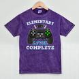 Elementary School Level Complete Gamer Graduation Mineral Wash Tshirts Mineral Purple