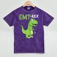 EMT Rex Paramedic Graduation Firefighter Mineral Wash Tshirts Mineral Purple
