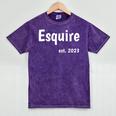 Esquire Established 2023 New Lawyer Graduation Mineral Wash Tshirts Mineral Purple