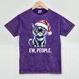 Ew People Christmas Cat Santa Hat Dad Introvert Mineral Wash Tshirts Mineral Purple Ew People Christmas Cat Santa Hat Dad Introvert Mineral Wash Tshirts Mineral Purple