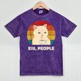 Ew People Introvert Cat Lover Crazy Colorful Cat Lady Mineral Wash Tshirts Mineral Purple