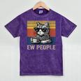 Ew People Introvert Cat Lover Crazy Vintage Cat Lady Mineral Wash Tshirts Mineral Purple