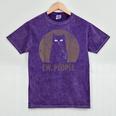 Ew People Introvert Cat Meow Cat Lover Men Women Kids Mineral Wash Tshirts Mineral Purple