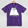 Ew People Introvert Sayings Sarcastic Cat Quote Mineral Wash Tshirts Mineral Purple
