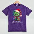 Ew People Meowy Cat Christmas Introvert Men Women Mineral Wash Tshirts Mineral Purple