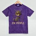 Ew People Moody Cat Sarcastic Introvert Artwork Mineral Wash Tshirts Mineral Purple