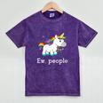 Ew People Unicorn Lover Introvert Rainbow Unicorn Mineral Wash Tshirts Mineral Purple
