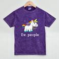 Ew People Unicorn Lover Introvert Rainbow Unicorn Raglan Baseball Tee Mineral Wash Tshirts Mineral Purple
