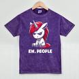 Ew People Unicorn Sarcastic Humor Introvert Mineral Wash Tshirts Mineral Purple