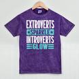 Extroverts Sparkle Introverts Glow Introvert Mineral Wash Tshirts Mineral Purple