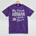 My Favorite Airman Calls Me Nana US Air Force Graduation Mineral Wash Tshirts Mineral Purple