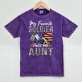 My Favorite Soldier Calls Me Aunt US Army Graduation Aunt Mineral Wash Tshirts Mineral Purple