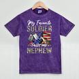 My Favorite Soldier Calls Me Nephew Army Graduation Nephew Mineral Wash Tshirts Mineral Purple