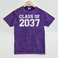 First Grade Class Of 2037 First Day School Graduation Kids Mineral Wash Tshirts Mineral Purple