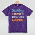 Fishing Now Minimal Socializing Introvert Vintage Mineral Wash Tshirts Mineral Purple