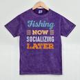 Fishing Now Minimal Socializing Introvert Vintage Mineral Wash Tshirts Mineral Purple