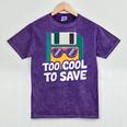 Floppy Disk Retro Tech Nostalgia Old School Computing Humor Mineral Wash Tshirts Mineral Purple