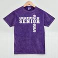 Football Senior Night Football Senior 2025 Graduation 3 Mineral Wash Tshirts Mineral Purple