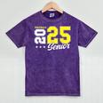 Football Senior Night Football Senior 2025 Graduation 55 Mineral Wash Tshirts Mineral Purple